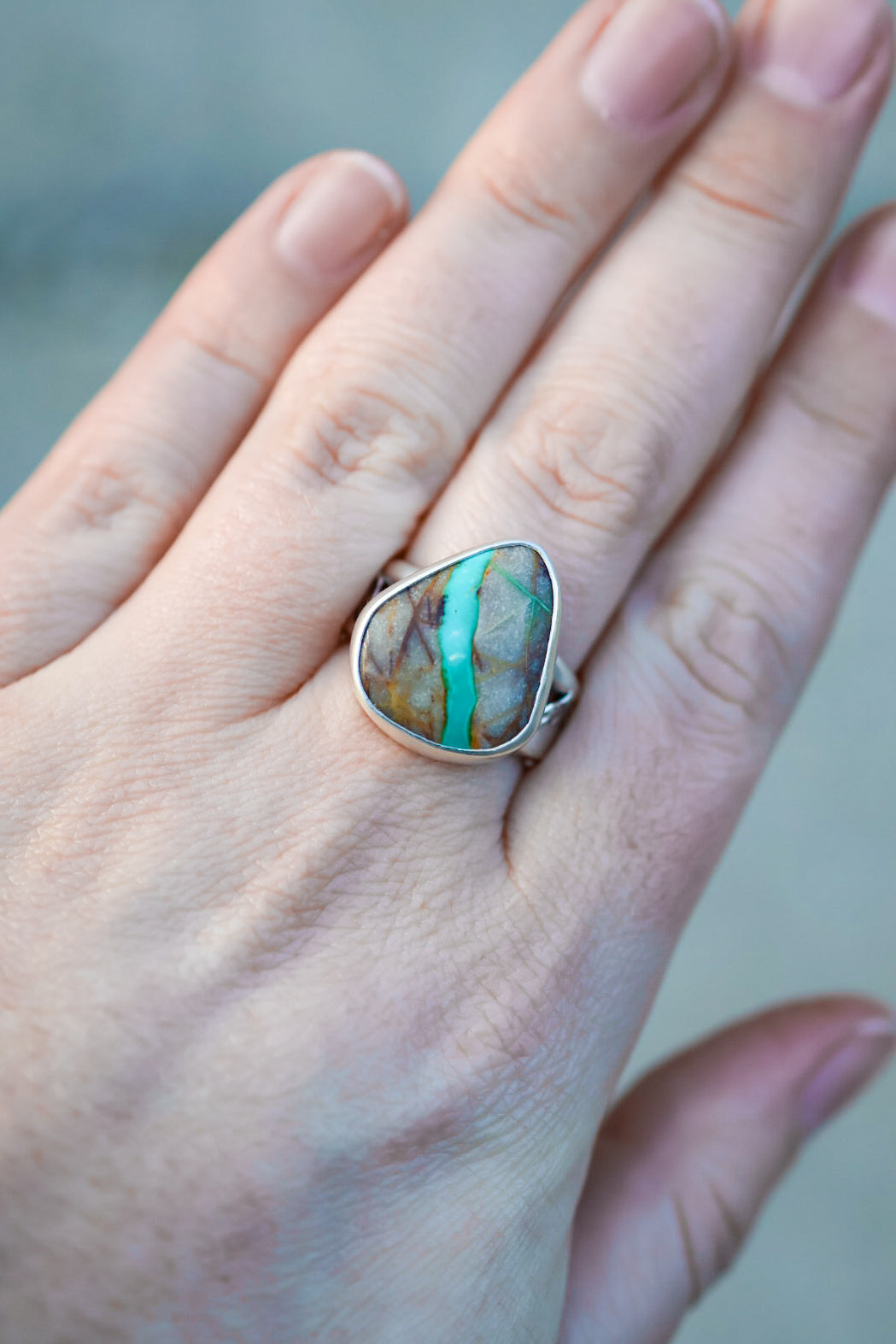 Mountain Rivers Ring with Royston Ribbon Turquoise- Size 7.25