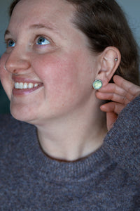 Prehnite Stud Earrings