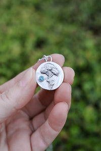 Floral Bouquet Necklace with Sapphire
