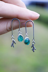 Forest Balance Earrings with Emerald
