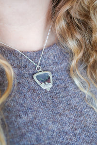 Moonlit Mountains Reversible Necklace with Moss Agate