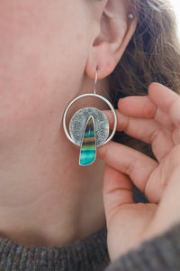 Lunarscape Earrings with Opalized Wood