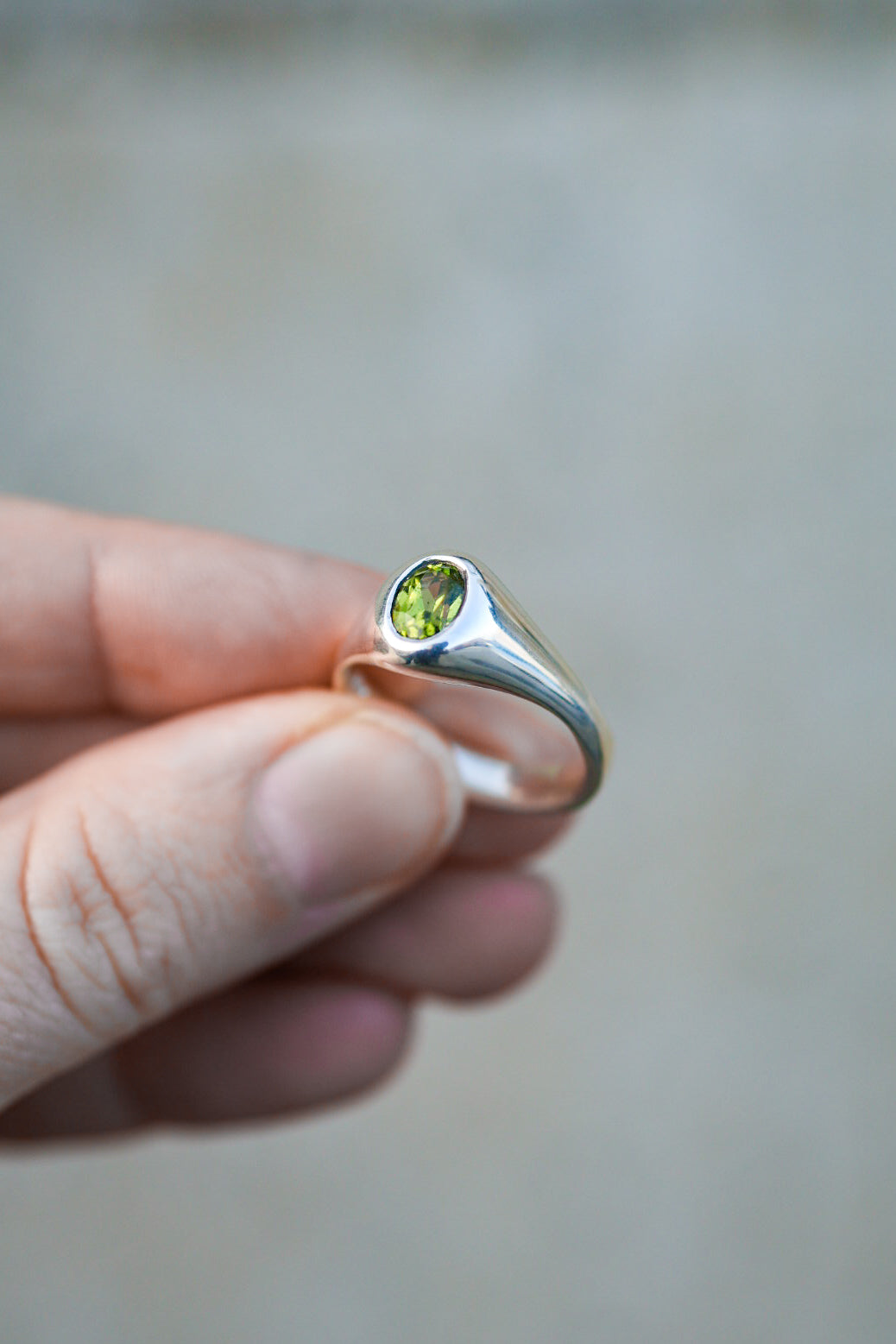 Peridot Signet Ring- Size 7