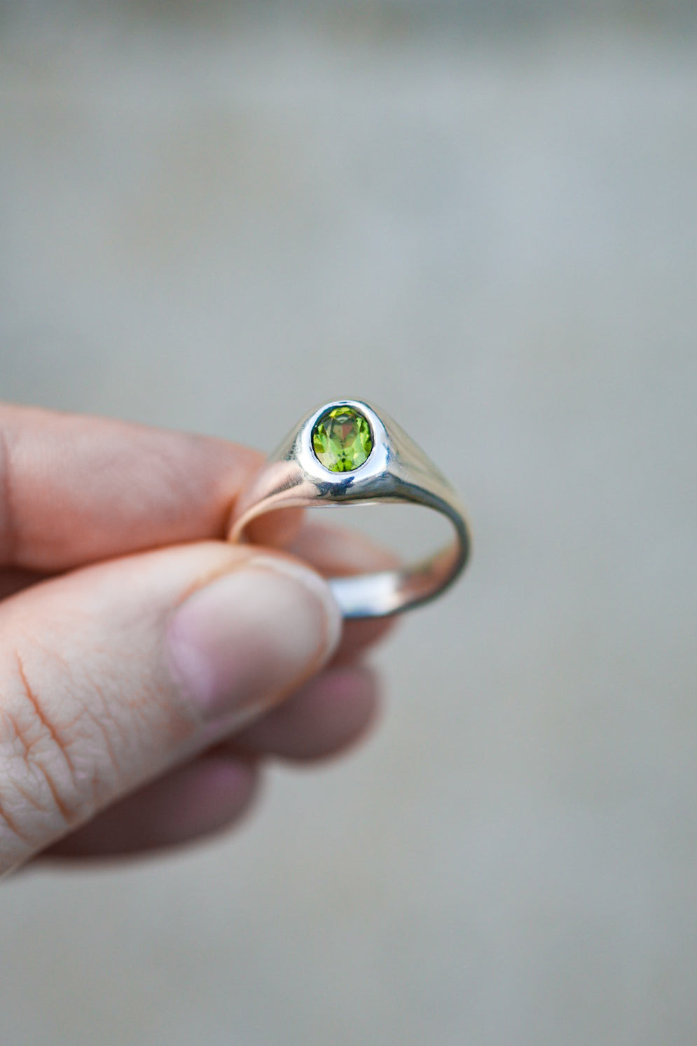 Peridot Signet Ring- Size 7