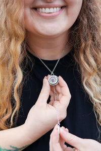 Sea Siren Necklace with Ammonite & Mother of Pearl Inlay