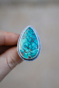 Glacial Lakes Ring with Hubei Turquoise- Size 9.5