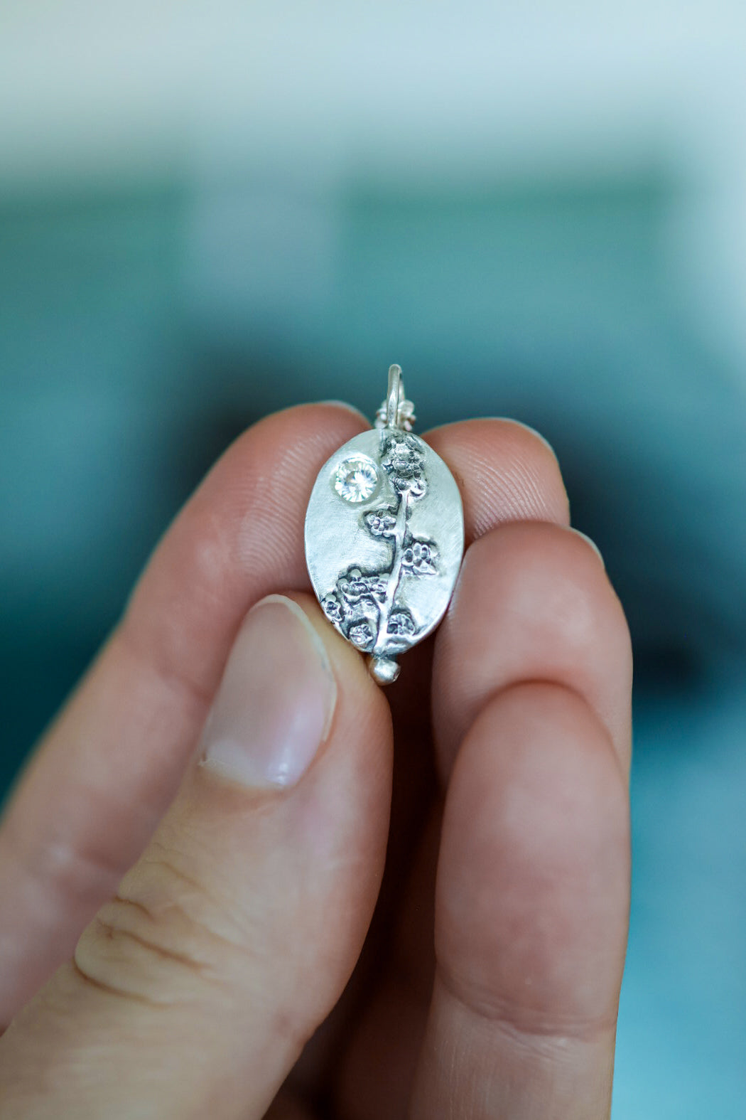 Moonlight Lupine Necklace with Zircon