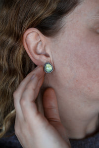 Prehnite Stud Earrings