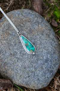 Tall Pine Reversible Necklace with Broken Arrow Variscite