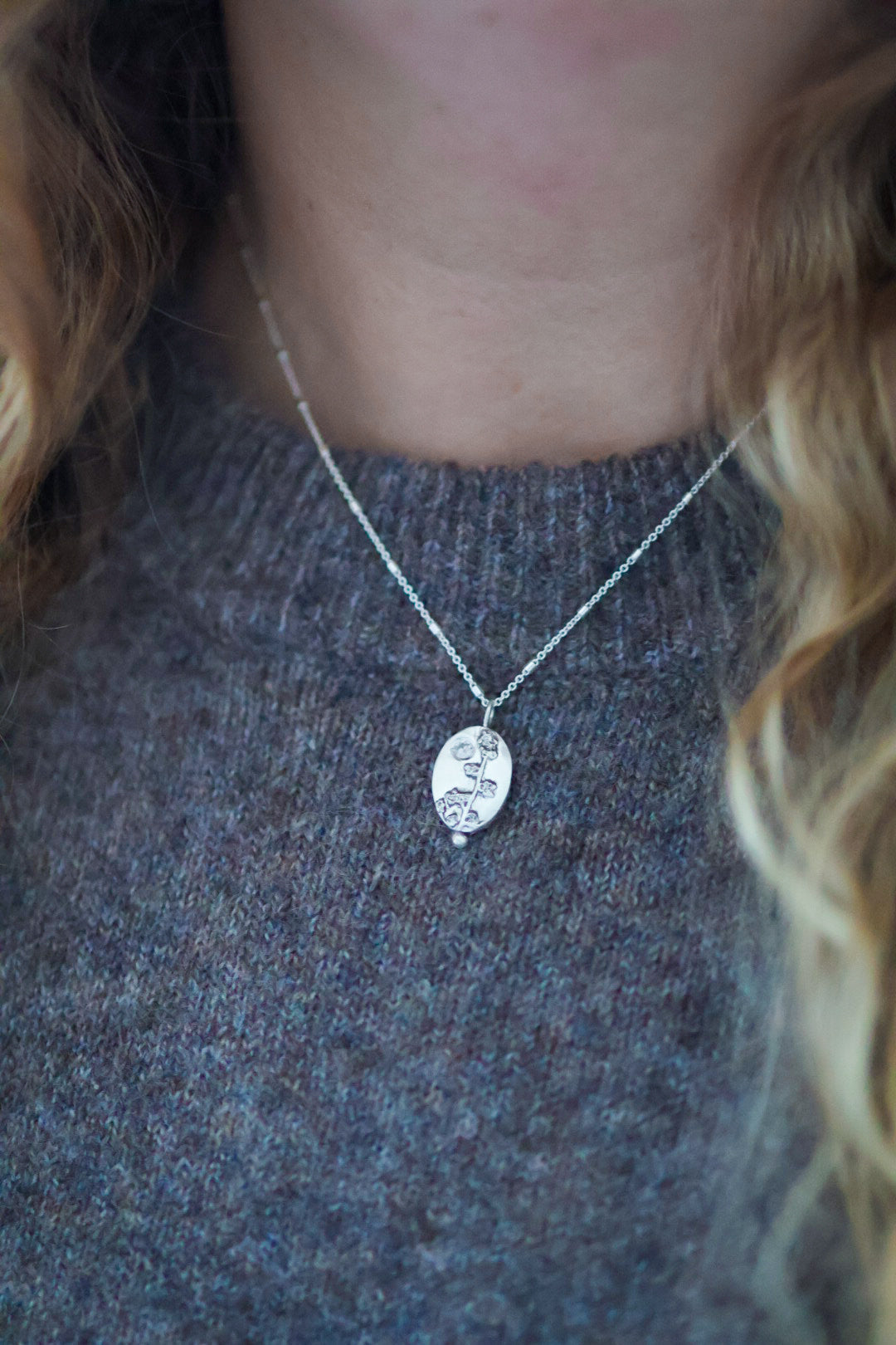 Moonlight Lupine Necklace with Zircon