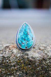 Glacial Lakes Ring with Hubei Turquoise- Size 9.5