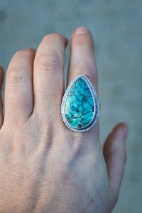 Glacial Lakes Ring with Hubei Turquoise- Size 9.5