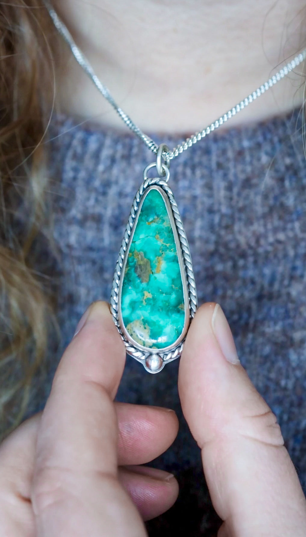 Tall Pine Reversible Necklace with Broken Arrow Variscite