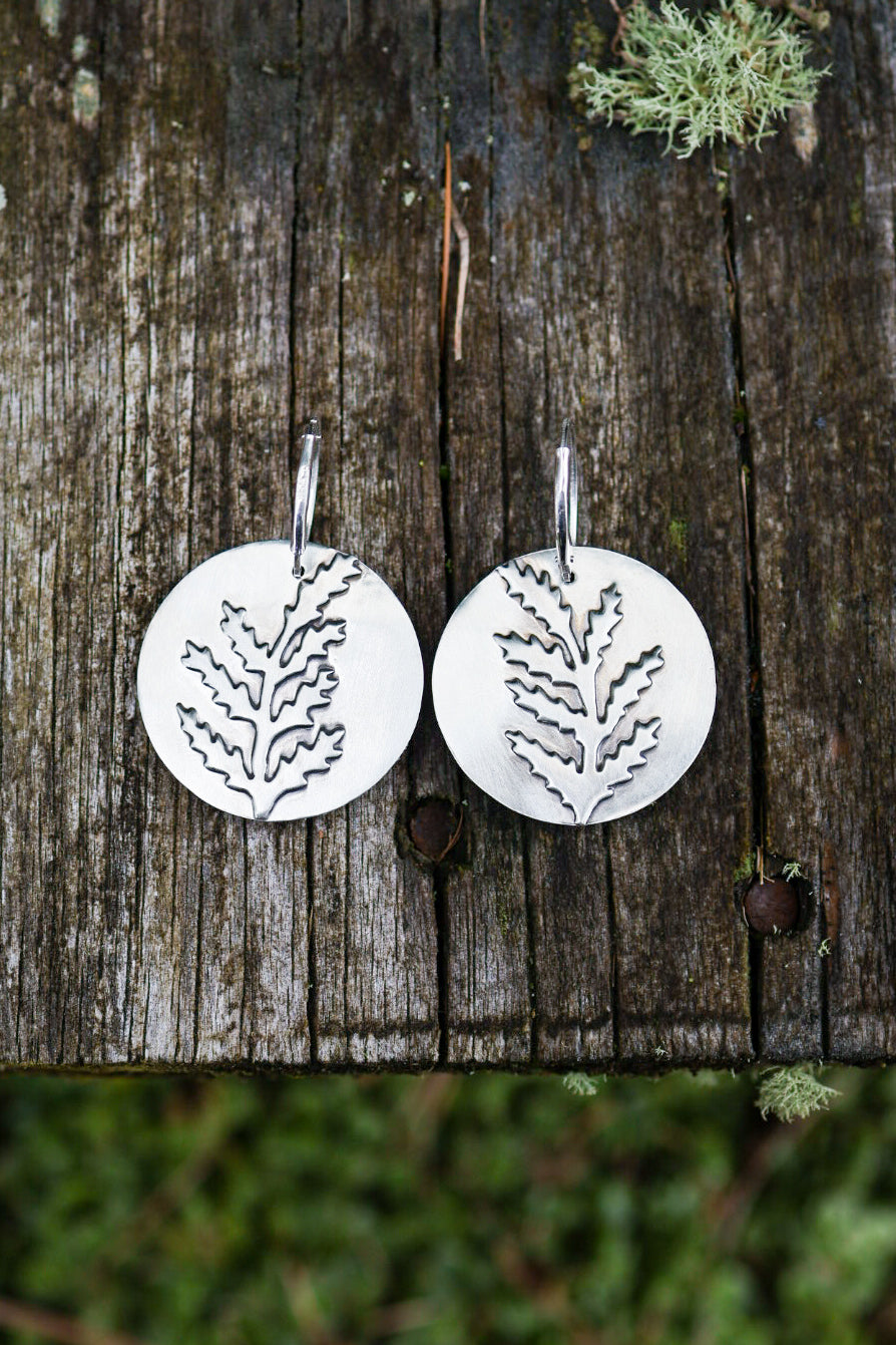 Sunlit Fern Reversible Earrings with Malachite **Discounted**