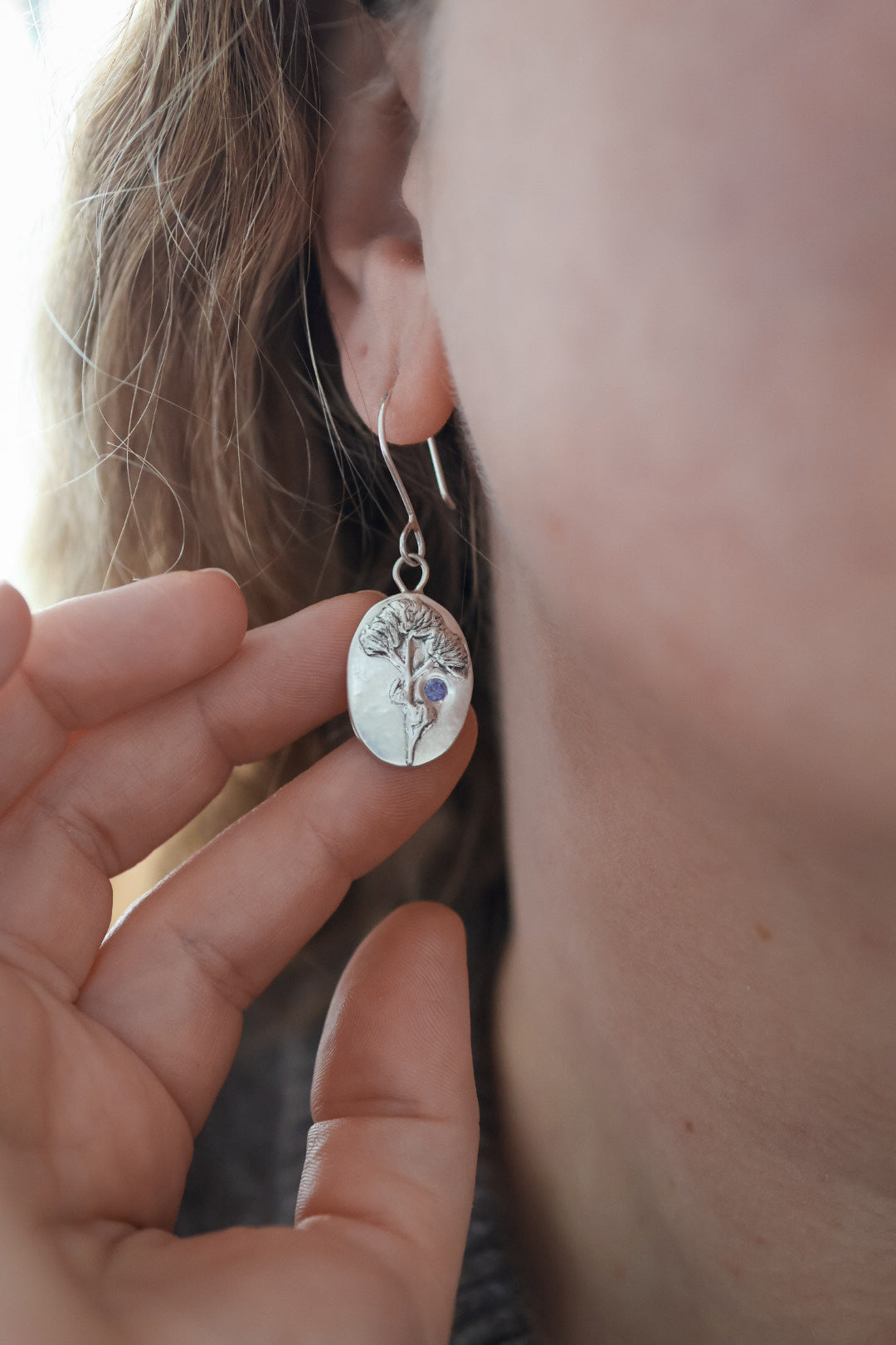 Floral Bouquet Earrings with Ceylon Sapphire