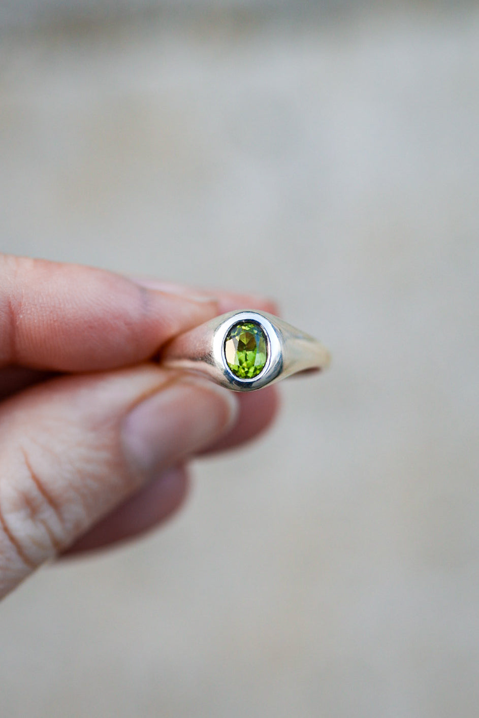 Peridot Signet Ring- Size 7