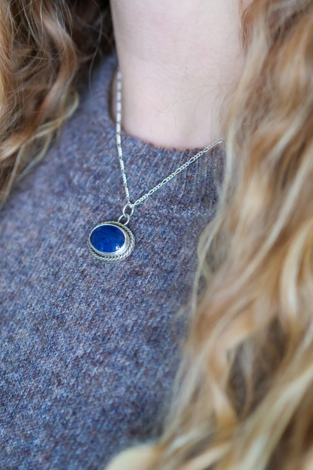 Mountains at Dusk Reversible Necklace with Tanzanite