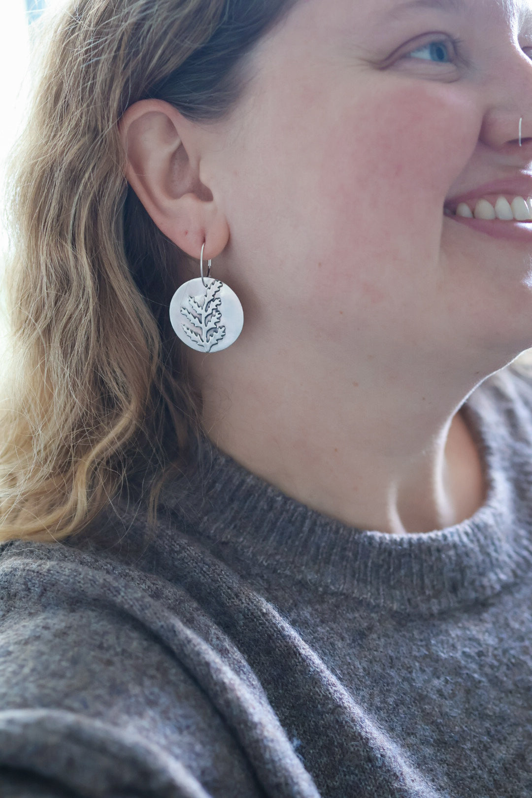 Sunlit Fern Reversible Earrings with Malachite **Discounted**