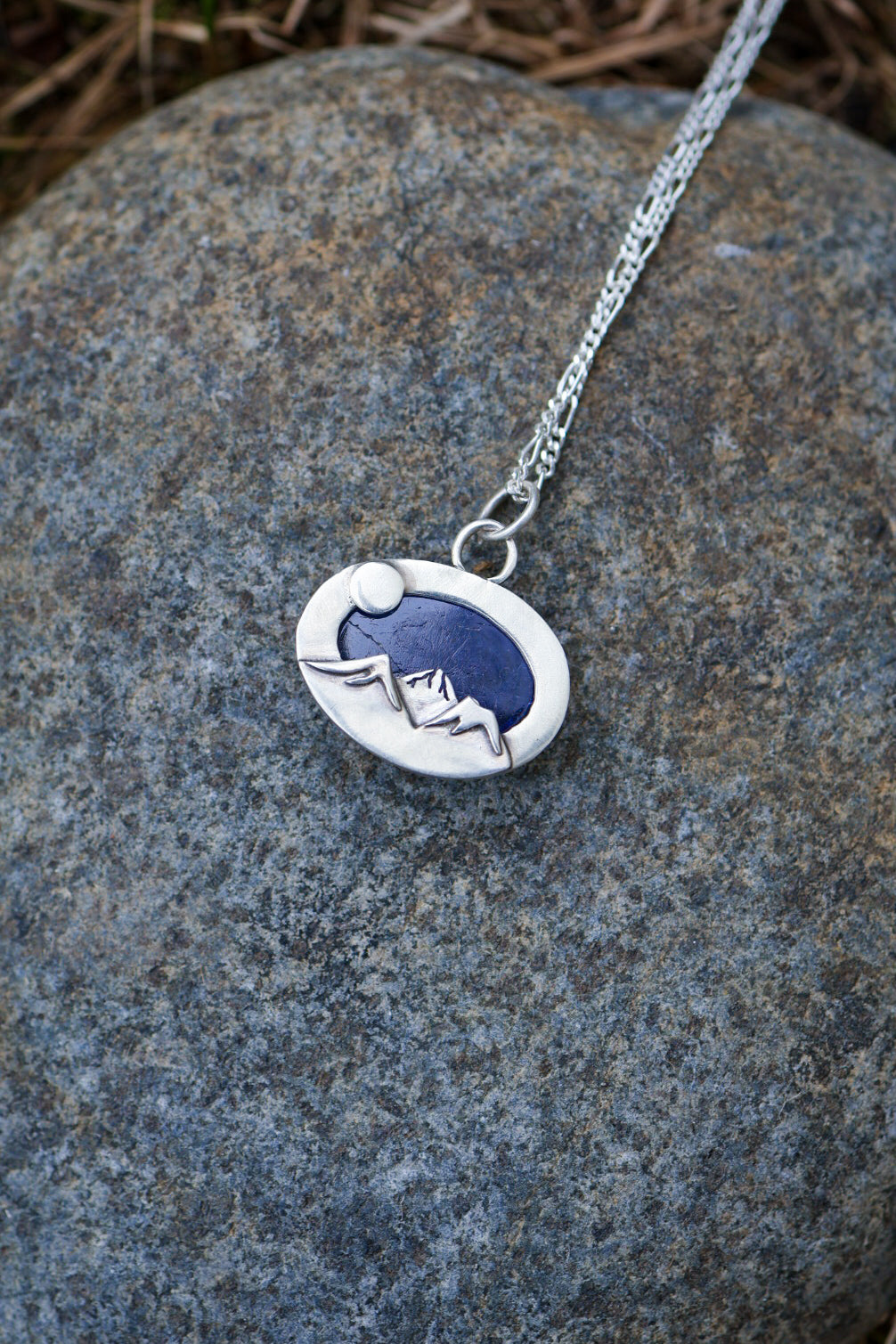 Mountains at Dusk Reversible Necklace with Tanzanite