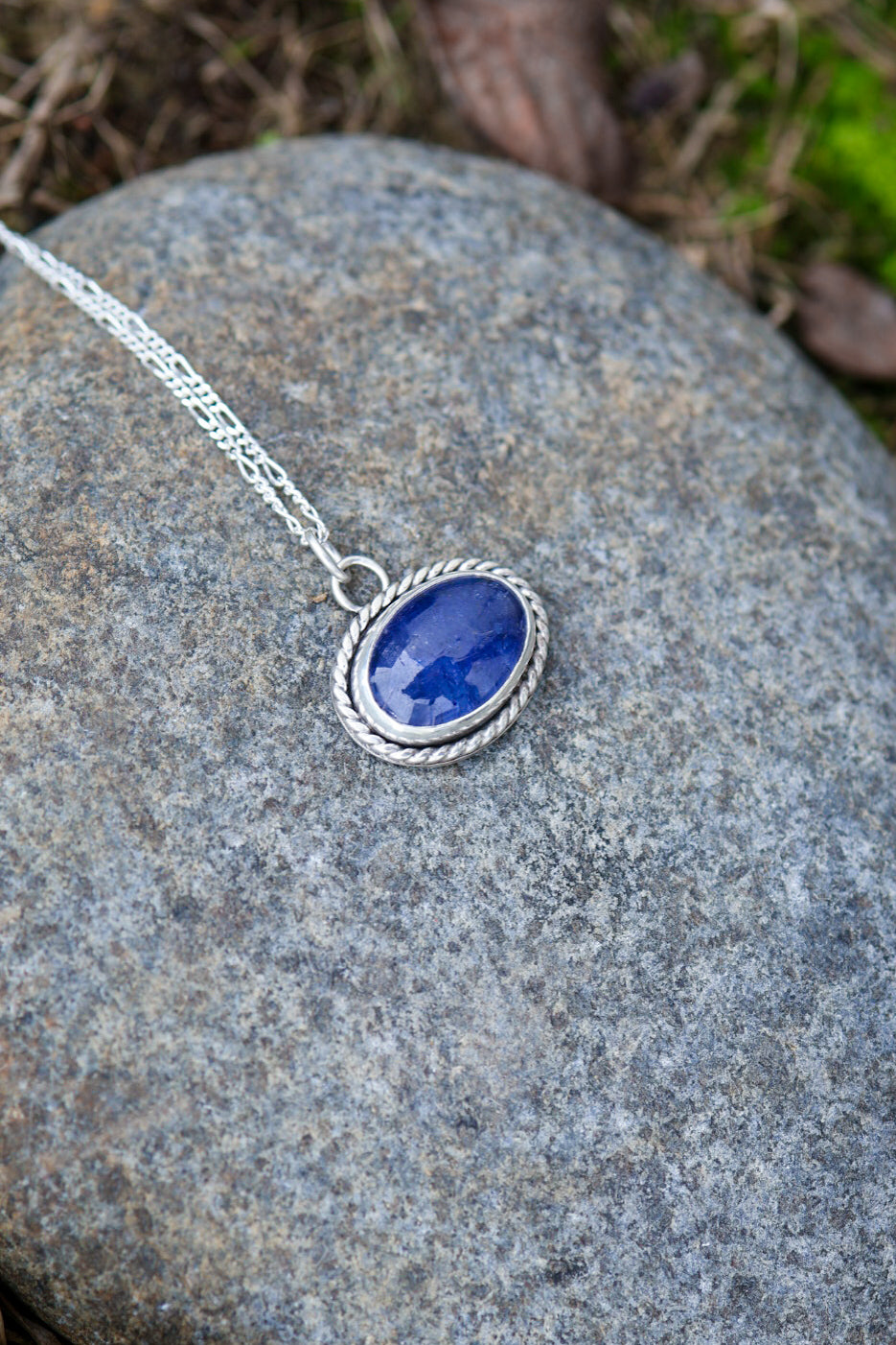 Mountains at Dusk Reversible Necklace with Tanzanite