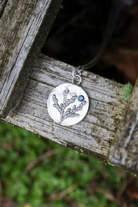 Cedar Sprig Necklace with Sapphire