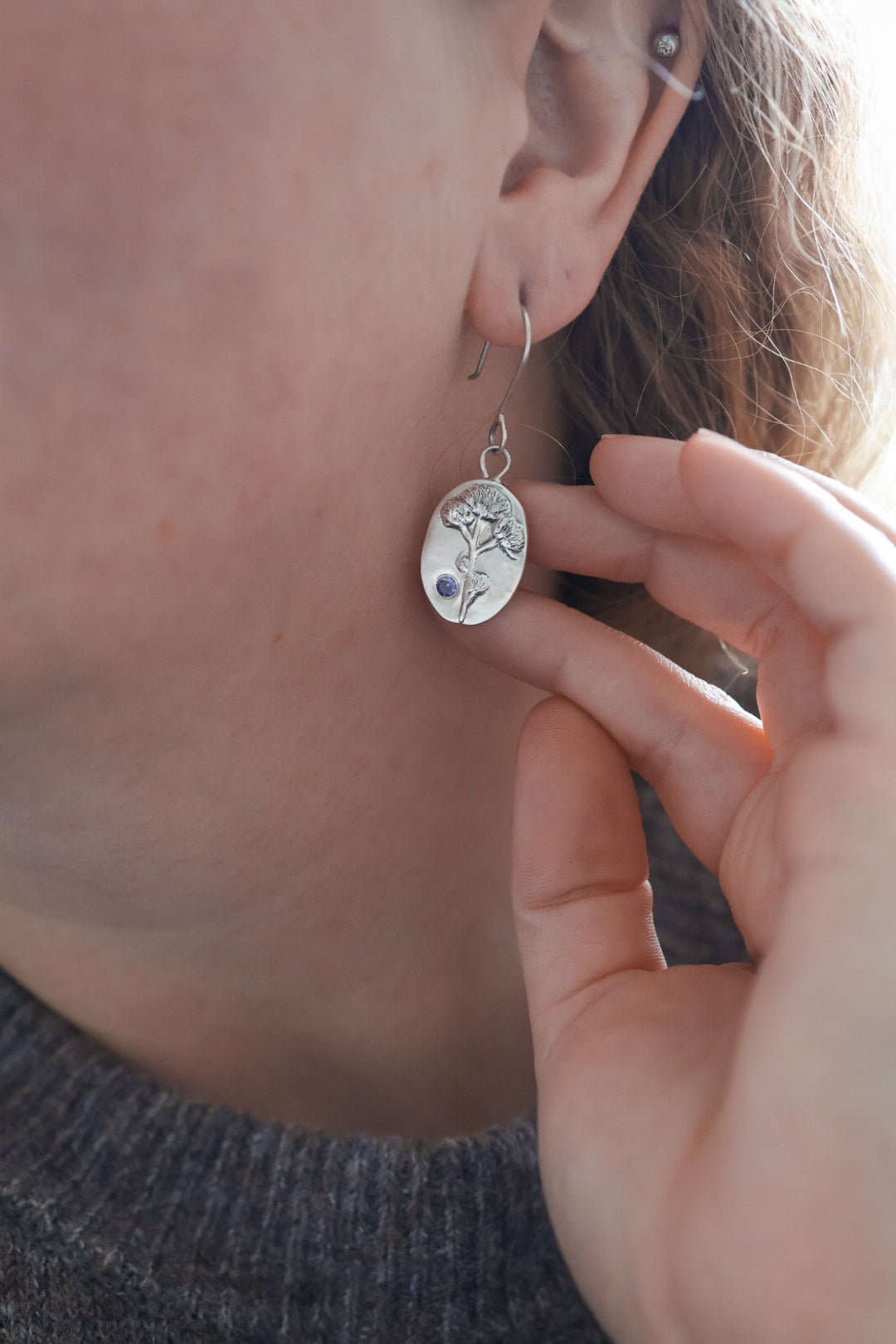 Floral Bouquet Earrings with Ceylon Sapphire