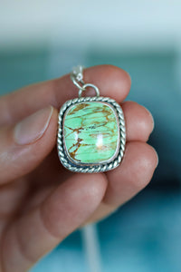 Aurora Birch Reversible Necklace with Variscite