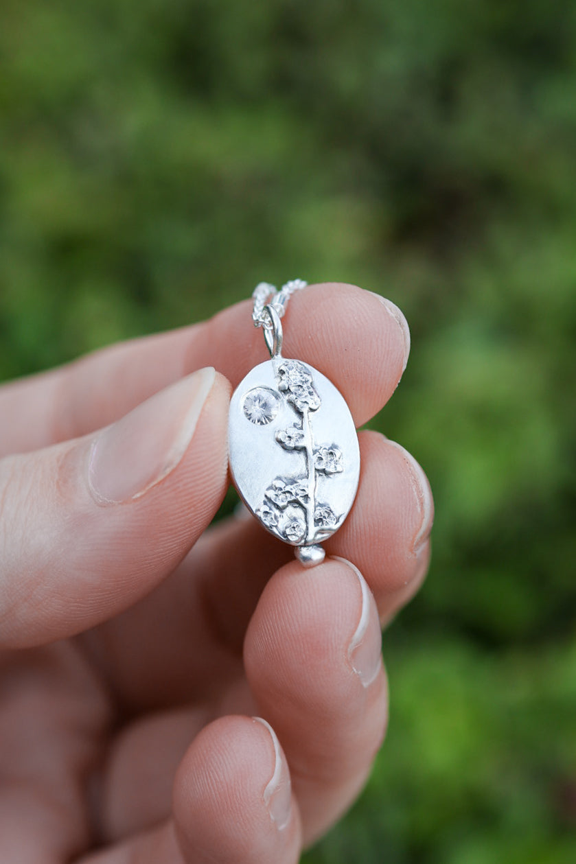 Moonlight Lupine Necklace with Zircon