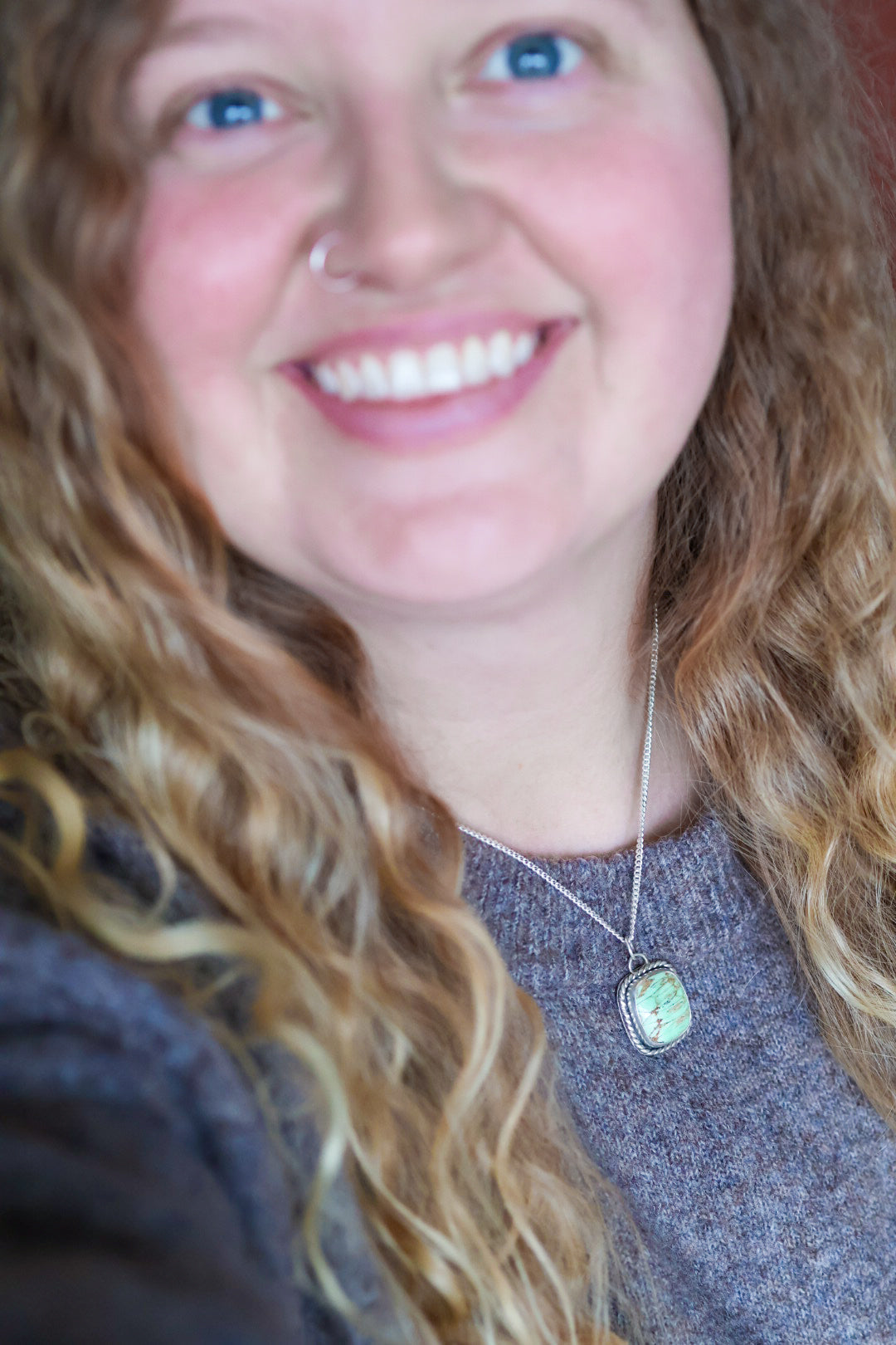 Aurora Birch Reversible Necklace with Variscite