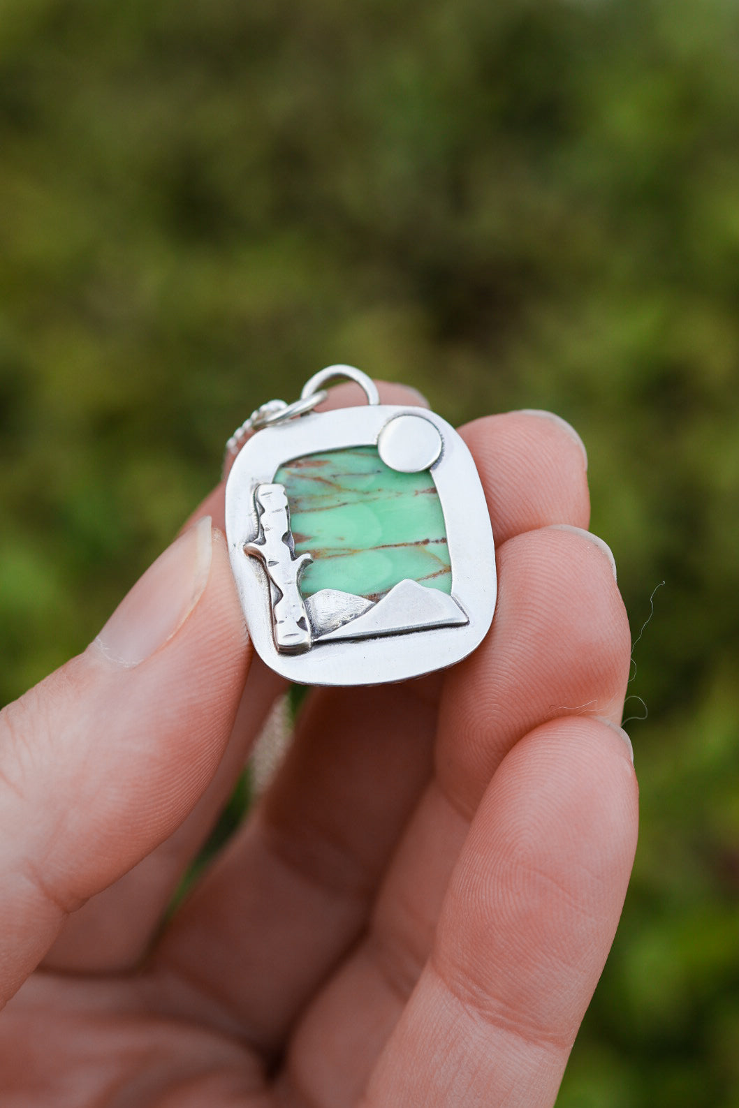Aurora Birch Reversible Necklace with Variscite