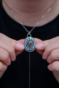 Sea Siren Necklace with Ammonite & Abalone Inlay