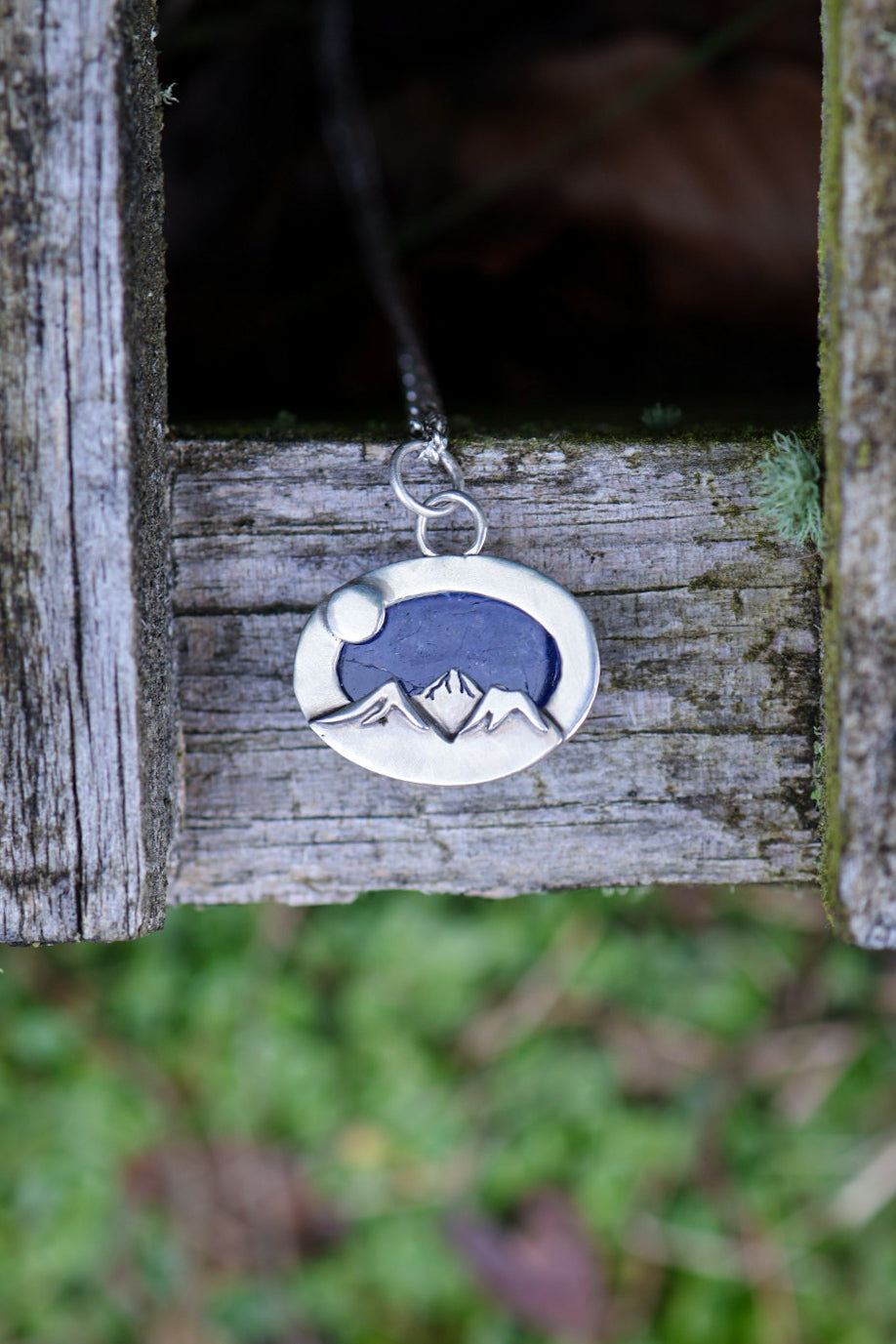 Mountains at Dusk Reversible Necklace with Tanzanite