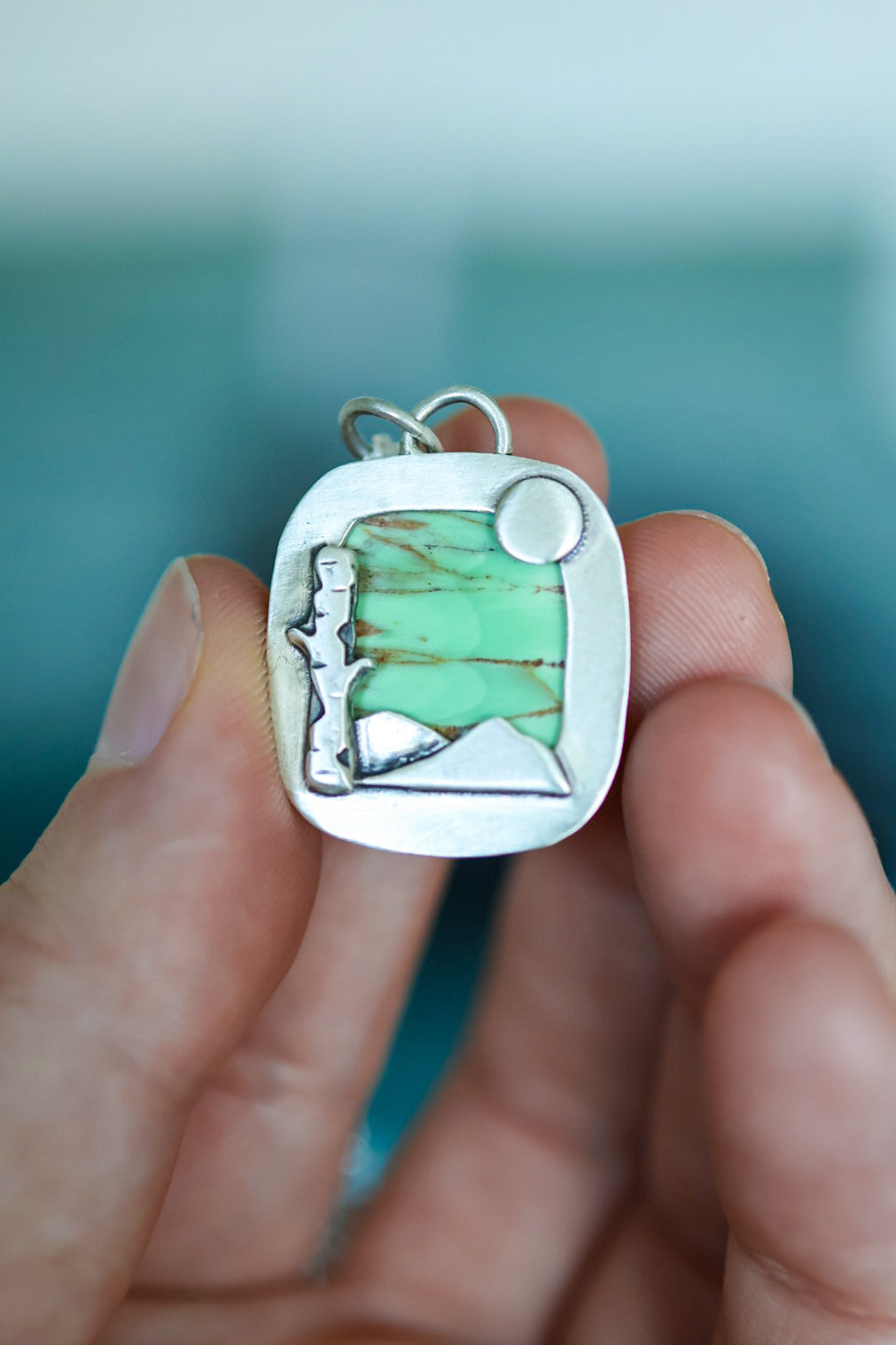 Aurora Birch Reversible Necklace with Variscite