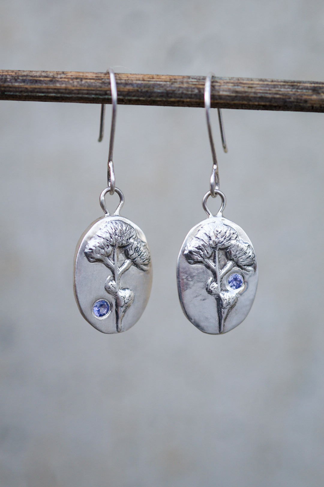 Floral Bouquet Earrings with Ceylon Sapphire