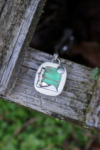 Aurora Birch Reversible Necklace with Variscite