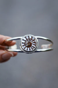 Ammonite Burst Cuff with Mother of Pearl Inlay