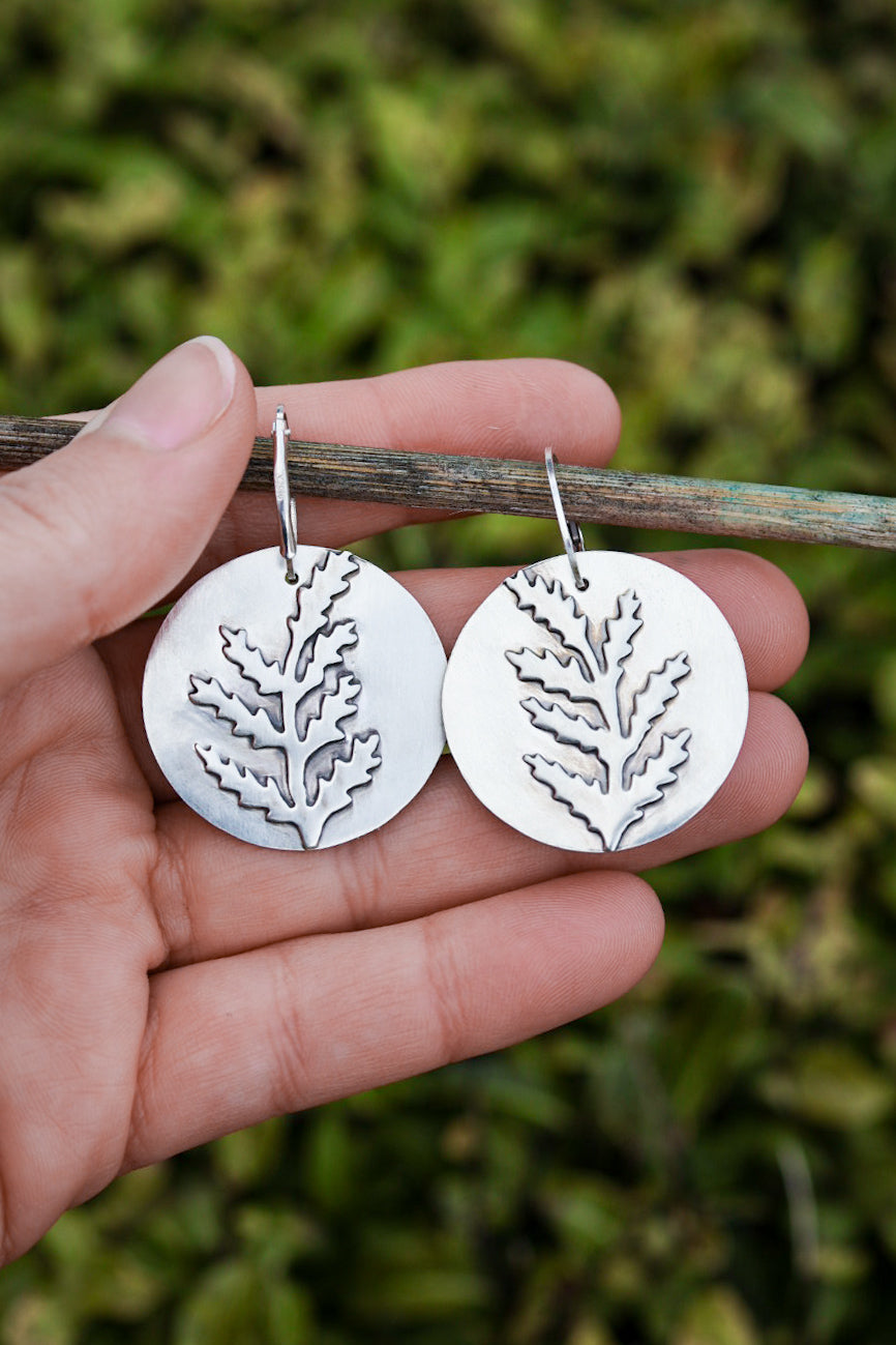 Sunlit Fern Reversible Earrings with Malachite **Discounted**
