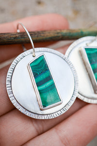 Sunlit Fern Reversible Earrings with Malachite **Discounted**