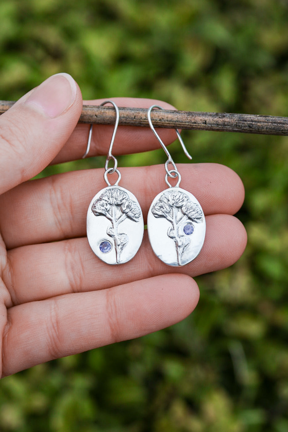 Floral Bouquet Earrings with Ceylon Sapphire