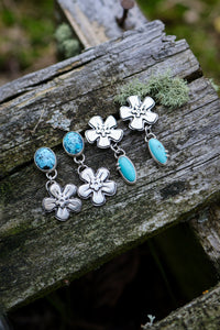 Forget Me Not Stud Earrings #1 with Hubei Turquoise