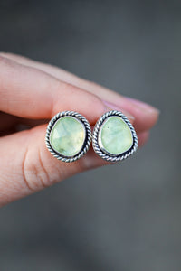 Prehnite Stud Earrings