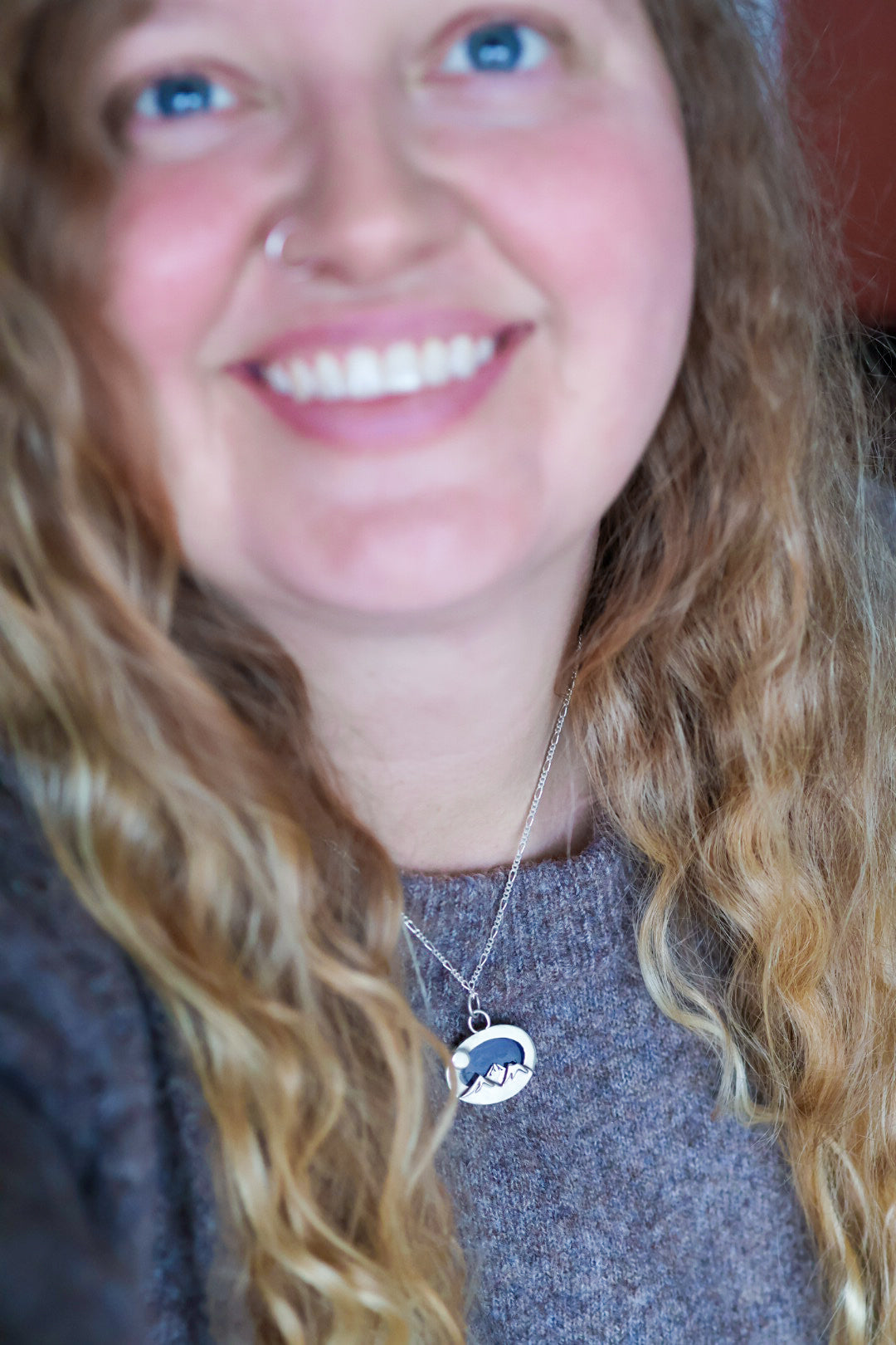 Mountains at Dusk Reversible Necklace with Tanzanite