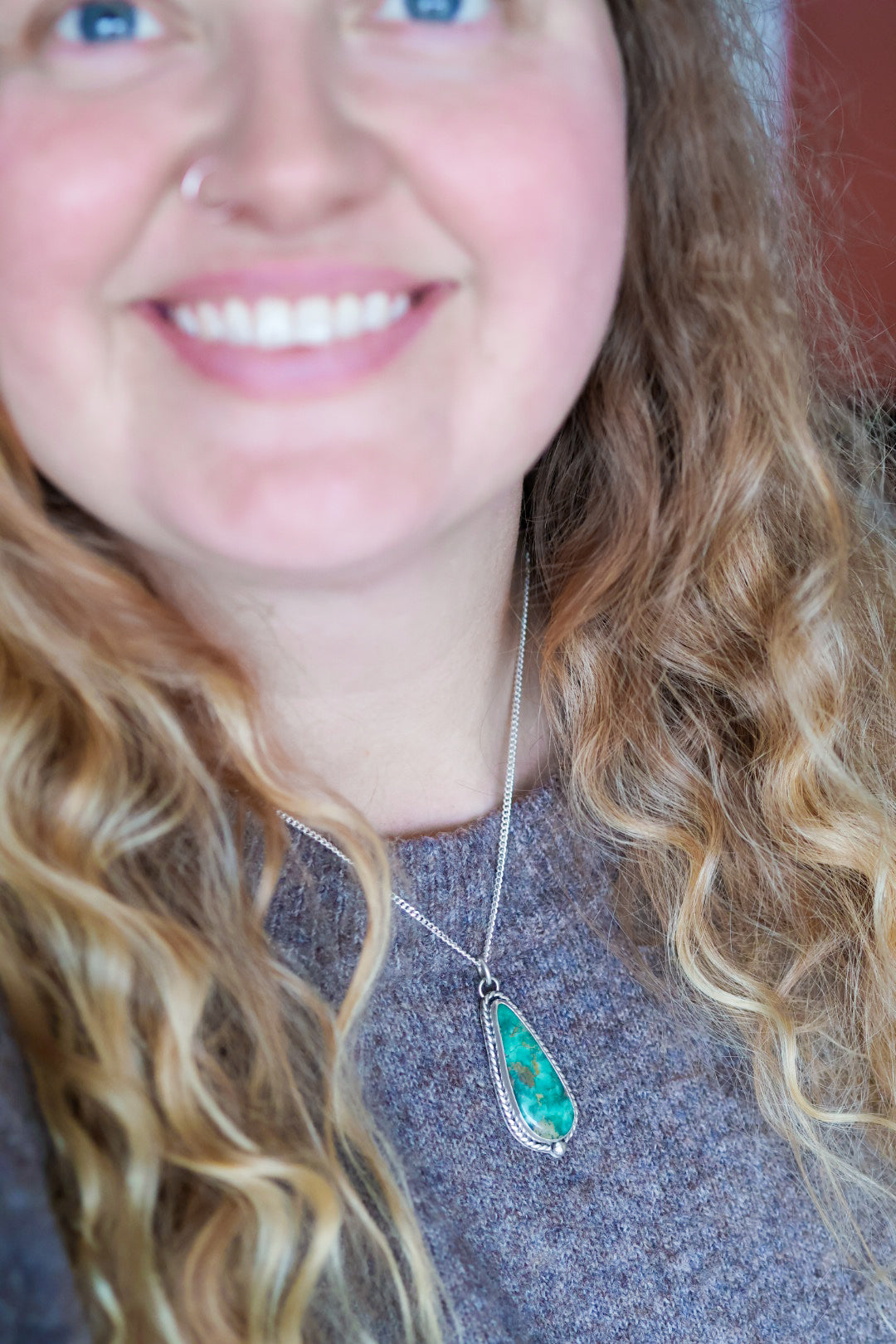 Tall Pine Reversible Necklace with Broken Arrow Variscite