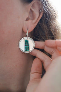 Sunlit Fern Reversible Earrings with Malachite **Discounted**