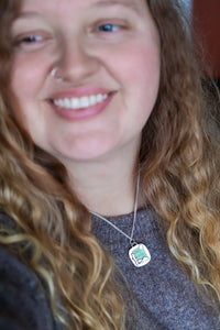 Aurora Birch Reversible Necklace with Variscite