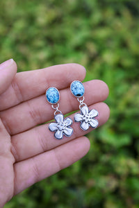 Forget Me Not Stud Earrings #1 with Hubei Turquoise