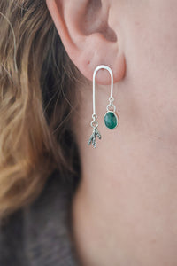 Forest Balance Earrings with Emerald