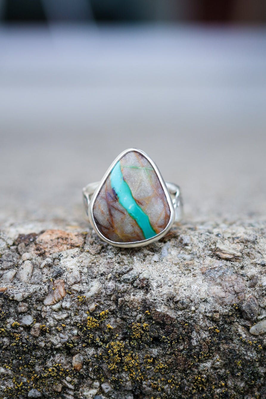 Mountain Rivers Ring with Royston Ribbon Turquoise- Size 7.25