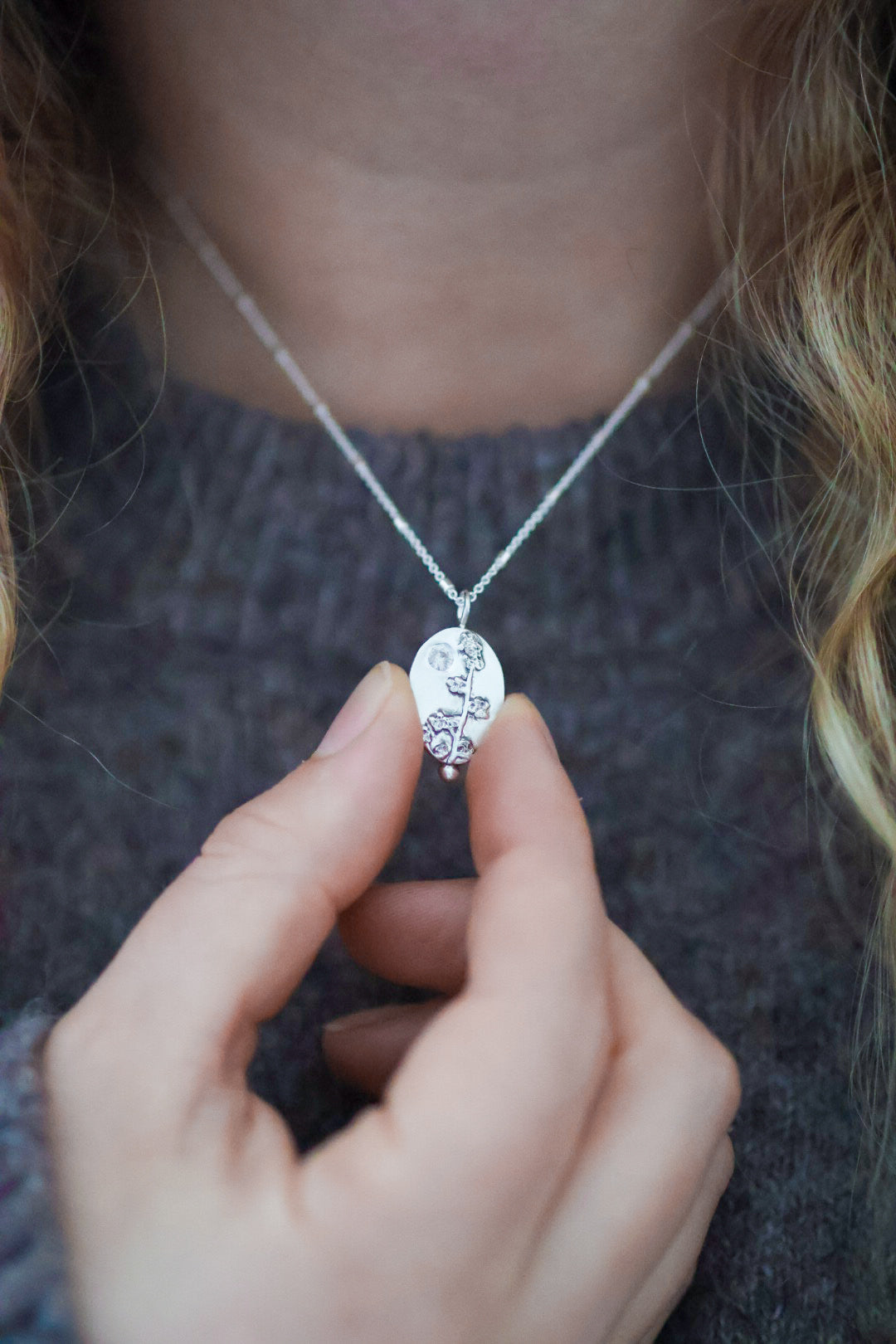 Moonlight Lupine Necklace with Zircon