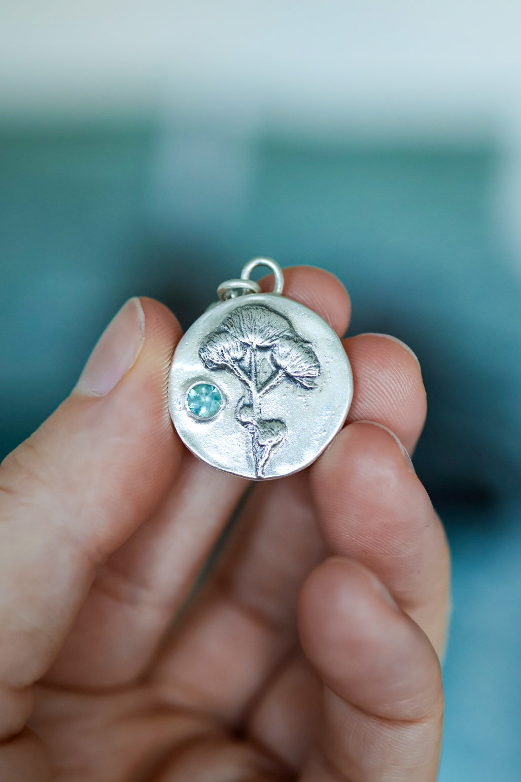 Floral Bouquet Necklace with Sapphire